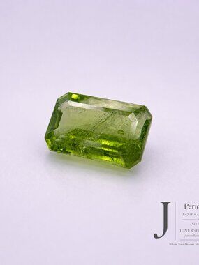 Natural Peridot 3.45ct Emerald Cut Loose Gemstone Jewelry Making Supply